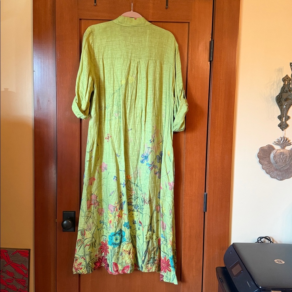 Meo Meli Floral Green Button-Up Dress - Picture 4 of 6